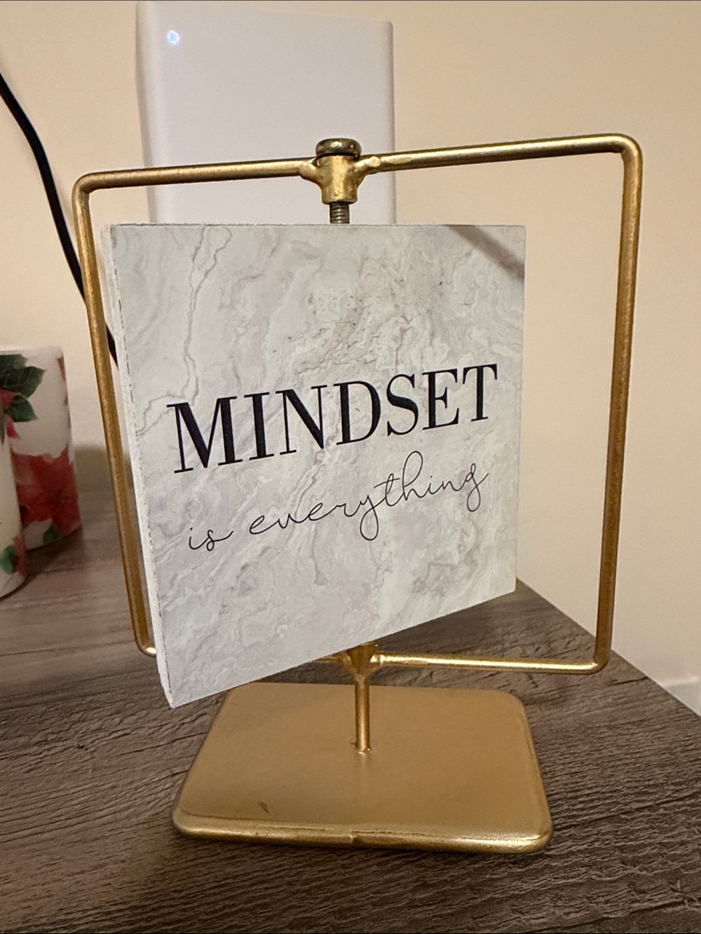 Gold Frame 'Mindset is Everything' Decorative Sign